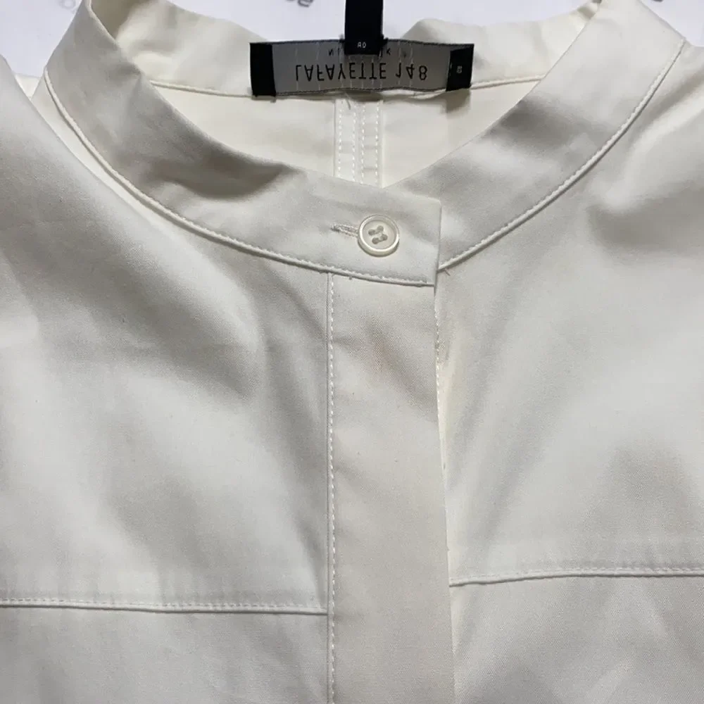 Lafayette 148  Cotton Bernice  Mandarin Collar Button Down Tunic With Pockets M‎ - Picture 11 of 11